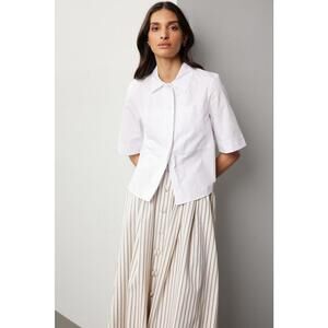 Adam Lippes x RTR White Trapeze Shirt Size 4 with holes and discoloration